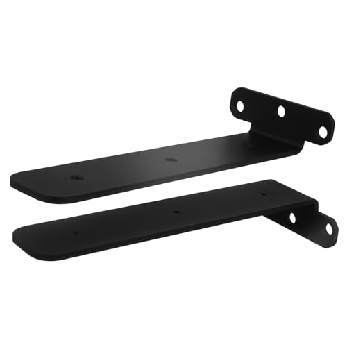 HAMPPLIES 2 Stück Schwarze Metall Regalhalter Winkelverbinder Form Schwerlast Wandhalterung für Floating Shelves Robuste Minimalistische Regalhalterungen Einfache Montage Vielseitig von HAMPPLIES