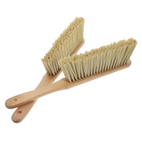 HAMPPLIES 2 Stück Teiliges Handbesen aus Pappelholz mit Weichen Borsten Kleiner Staubbesen für Haushaltsreinigung Effektive von Sofa Bett Ecken und Schwer Zugänglichen Stellen von HAMPPLIES