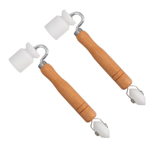 HAMPPLIES 2 Stück Teiliges Handdruck Nahtroller mit Ergonomischem Holzgriff Flacher Nahtroller für Innen Außenecken Langlebig und Rutschfest zum Schnellen Andrücken von Tapetenfugen von HAMPPLIES
