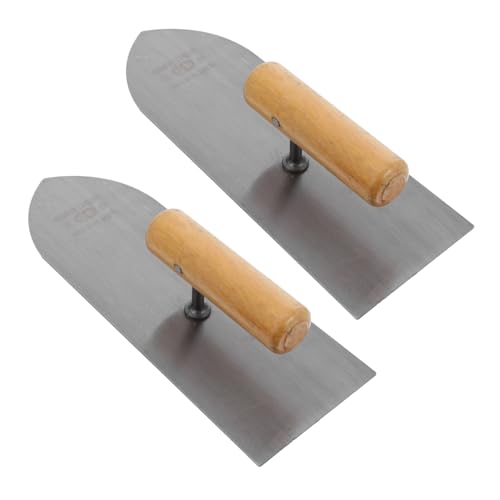 HAMPPLIES 2 Stück Teiliges Trockenbau glättwerkzeug aus Robustem Stahl und Holz Praktische Kelle zum Verputzen Nivellieren und Spachteln von Wänden Rutschfester Griff Langlebiges Maler von HAMPPLIES