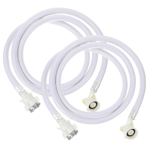 HAMPPLIES 2 Stück Teiliges Waschmaschinen Zulaufschlauch PVC Edelstahl Winkel Wasseranschluss Flexibel Dicht für Automatische Waschmaschinen Verlängerungsschlauch von HAMPPLIES