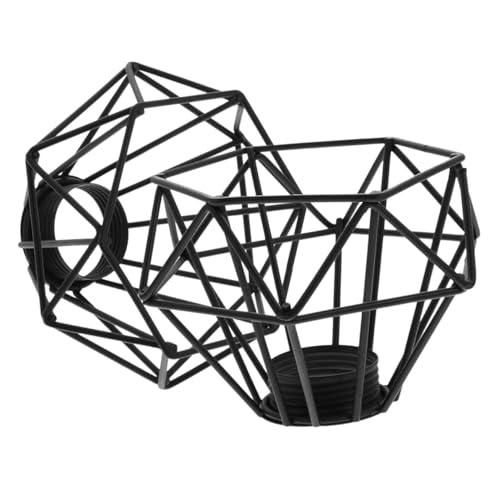 HAMPPLIES 2 Stück Vintage Metall Lampenschirm Robuster Eisen Draht Lampenabdeckung im Diamant Design Einfache Montage Industrieller Retro Stil für Schlafzimmer Bar und Hotel Deckenleuchte von HAMPPLIES
