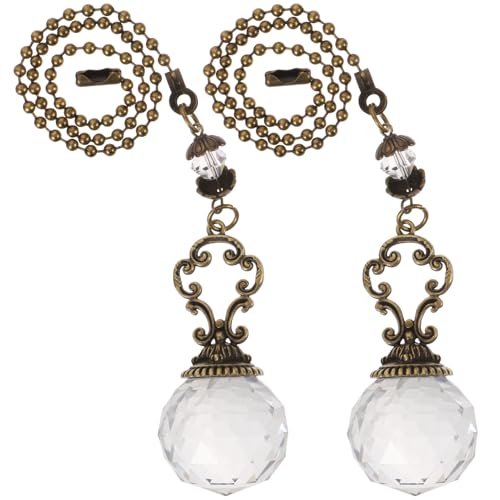 HAMPPLIES 2 Stück Vintage Zugkette Pull Chain Verlängerung Deckenventilator Zugkette Verlängerer mit Farbverlauf Klarem Langlebig und Dekorativ für Deckenlampen und Ventilatoren von HAMPPLIES