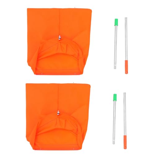 HAMPPLIES 2 Stück Winddichte Müllschaufel mit Langem Aluminiumgriff Faltbare Platzsparende Kehrschaufel für Haushalt Garten und Außenbereich Robuste Leichte Abfallschaufel in Orange von HAMPPLIES
