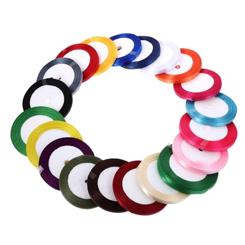 HAMPPLIES 20 Rollen DIY Geschenkband Farbige Satinbänder Yards für Festivals und Bastelprojekte Vielseitig Einsetzbar Zuschneidbar für Tischdeko und Blumenschmuck HAMPPLIES 20 Rollen DIY Geschenkband Farbige Satinbänder Yards für Festivals und Bastelprojekte Vielseitig Einsetzbar Zuschneidbar für Tischdeko und Blumenschmuck von HAMPPLIES