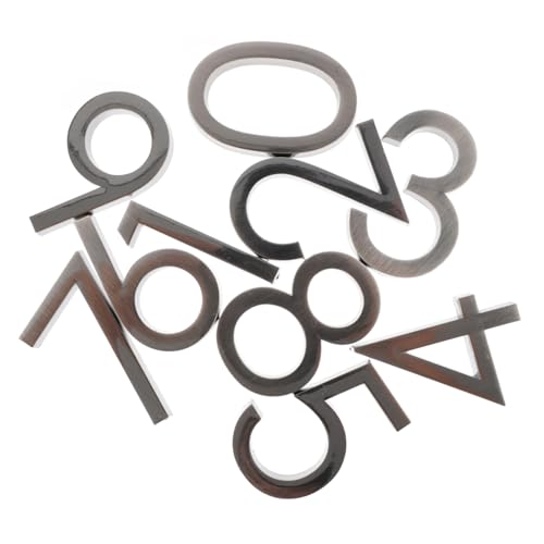 HAMPPLIES 20 Stück Teiliges Hausnummern Gebürstetem Edelstahl Selbstklebende Zahlenaufkleber Wetterfeste Tür Briefkastenbeschriftung Einfache Montage ohne Bohren Langlebig und Reflektierend von HAMPPLIES