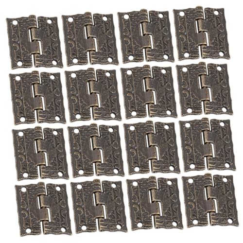 HAMPPLIES 20 Stück Teiliges Holzscharnier für Schmuck Geschenkboxen Antike Geräuschlose Drehfunktion Rostbeständige Metalllegierung Einfache Montage für Möbel und Schranktüren von HAMPPLIES