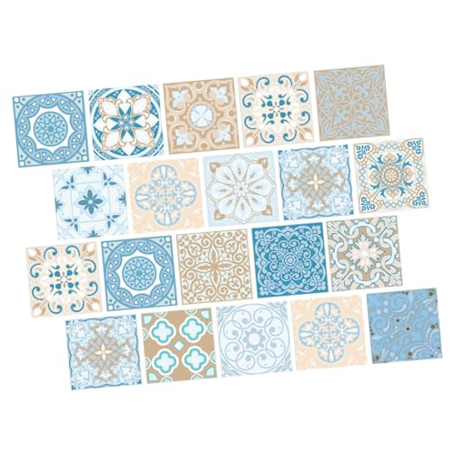 HAMPPLIES 20 Stück Teiliges Selbstklebend PVC für Küche Badezimmer Wanddekoration Retro Stilvoll Einfache Anbringung Ablösbar ohne Rückstände von HAMPPLIES