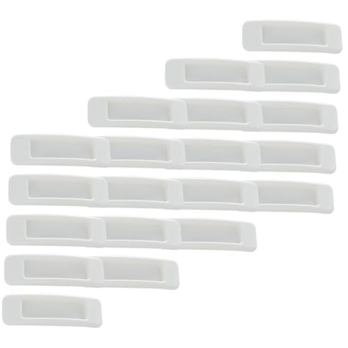 HAMPPLIES 20 Stück Teiliges Selbstklebende Türgriffe für Küchenschränke und Möbel Rechteckige Weiße Schrankgriffe ohne Bohren Vielseitig Einsetzbar für Fenster Kleiderschränke Starke von HAMPPLIES