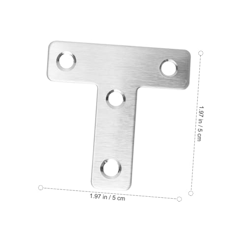 HAMPPLIES 20 Stück Teiliges T förmiges Edelstahl Flachwinkel Rostfrei Korrosionsbeständig Praktische Möbelwinkel Verbindungselemente Einfache Montage für Vielseitige Möbelreparaturen und von HAMPPLIES