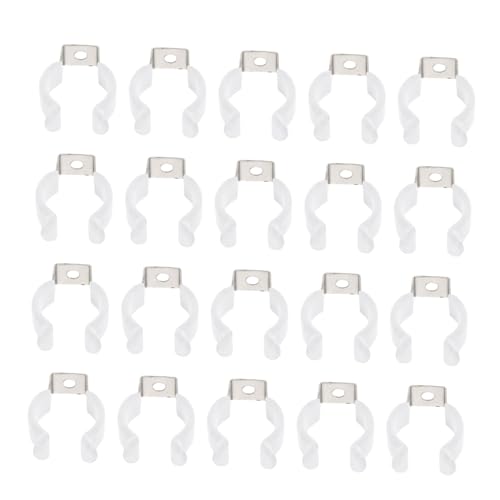 HAMPPLIES 20 Stück Teiliges U Clip aus Edelstahl mit Kunststoffschutz Langlebige LED Röhrenhalterung Einfache Montage ohne Durchhängen Geeignet für Innen und Außenbereich Weiß von HAMPPLIES