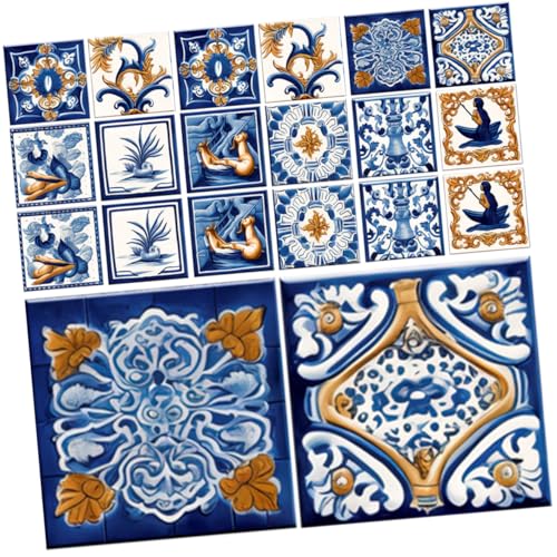 HAMPPLIES 20 Stück Wasserdichte Fliesenaufkleber im Vintage Stil Selbstklebende Wandfliesen für Küche und Bad Einfach zu Verwenden Dekorative Wandsticker HAMPPLIES 20 Stück Wasserdichte Fliesenaufkleber im Vintage Stil Selbstklebende Wandfliesen für Küche und Bad Einfach zu Verwenden Dekorative Wandsticker von HAMPPLIES