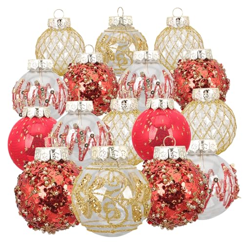HAMPPLIES 25 Stück Teiliges Pet Weihnachtskugel Set Rot Gold Leichte Christbaumkugeln Bruchsicherer Baumschmuck Farbenfrohe Xmas Hängeornamente für Weihnachtsbaum Dekoration HAMPPLIES 25 Stück Teiliges Pet Weihnachtskugel Set Rot Gold Leichte Christbaumkugeln Bruchsicherer Baumschmuck Farbenfrohe Xmas Hängeornamente für Weihnachtsbaum Dekoration von HAMPPLIES
