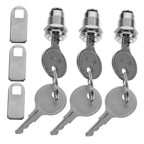 HAMPPLIES 3 Sätze Zinklegierung Schrankschloss Drehstangen verschluss mit Schlüssel Vielseitiges Rv Lock Replacement für Aktenschränke Briefkästen Sicherheitsschlösser für Wertschutzgeräte HAMPPLIES 3 Sätze Zinklegierung Schrankschloss Drehstangen verschluss mit Schlüssel Vielseitiges Rv Lock Replacement für Aktenschränke Briefkästen Sicherheitsschlösser für Wertschutzgeräte von HAMPPLIES