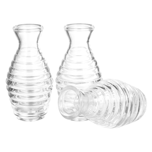 HAMPPLIES 3 Stück Aromatherapie-Flasche Vintage Wohnkultur Duftdiffusor Raumduft Runde Diffusorgläser Aromatherapie-Gläser ätherische öle Flaschen nachfüllbar Diffusorglas Transparent von HAMPPLIES