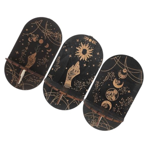 HAMPPLIES 3 Stück Holz Wandregal Teilig Kristall Display Regal Boho Stil Mondphasenform Kristall Wanddeko Aufbewahrung für Wohnzimmer Schlafzimmer Büro von HAMPPLIES