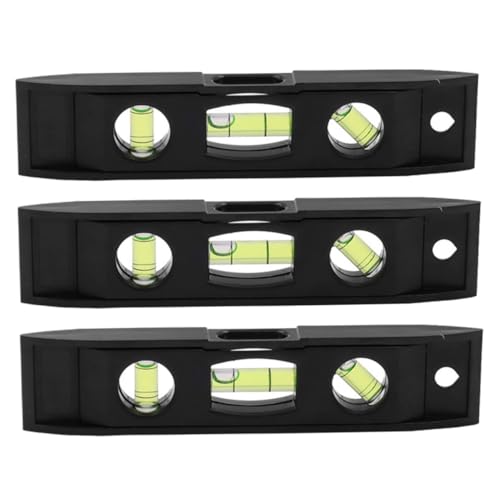 HAMPPLIES 3 Stück Magnetische Wasserwaage Richtschnur Balance Lineal aus Abs und Langlebig mit Starkem Magnetfuß für Präzise Horizontale Messungen bei Haushalt und Handwerk von HAMPPLIES