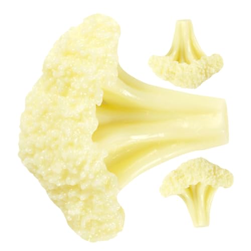 HAMPPLIES 3 Stück Realistische Blumenkohl Modelle aus Robustem Material Lebensechte Gemüse Dekoration für Zuhause Restaurant Display Farbintensiv und Vielseitig Verwendbar von HAMPPLIES