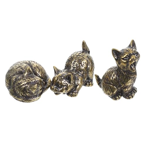 HAMPPLIES 3 Stück Teiliges Mini Messing Katzenfigur Stilvolle Desktop Deko mit Wohlstandssymbolik Kratzfeste Kleine Tier Skulpturen für Wohn Arbeitszimmer Langlebig und Pflegeleicht HAMPPLIES 3 Stück Teiliges Mini Messing Katzenfigur Stilvolle Desktop Deko mit Wohlstandssymbolik Kratzfeste Kleine Tier Skulpturen für Wohn Arbeitszimmer Langlebig und Pflegeleicht von HAMPPLIES