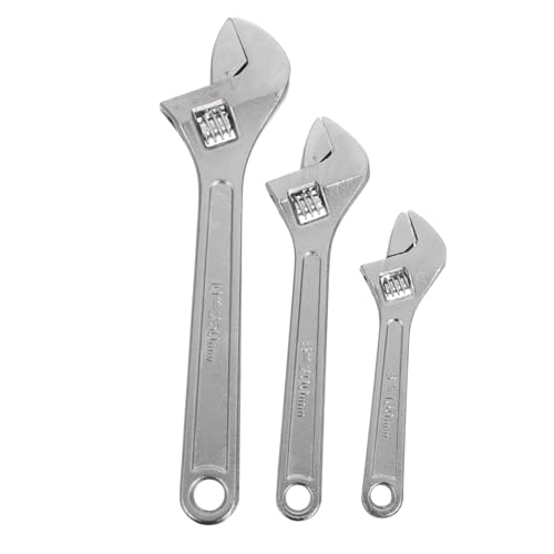 HAMPPLIES 3 Stück Teiliges Verstellbares Rollgabelschlüssel Ergonomischem Griff Großer Backenöffnung und Flexibler Anpassung Langlebiger Mehrzweck-metallschlüssel für Auto Sanitär und von HAMPPLIES