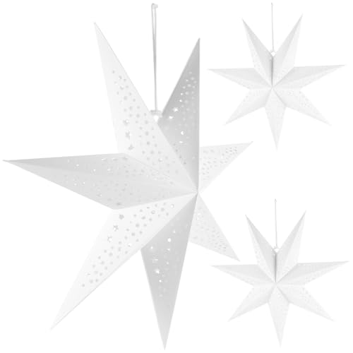 HAMPPLIES 3 Stück Weihnachtsstern Lampenschirme Weiß Siebzehneckige Papierlaterne Langlebig Installieren Dekorativ für Zuhause Restaurant Bar und Festliche Anlässe HAMPPLIES 3 Stück Weihnachtsstern Lampenschirme Weiß Siebzehneckige Papierlaterne Langlebig Installieren Dekorativ für Zuhause Restaurant Bar und Festliche Anlässe von HAMPPLIES