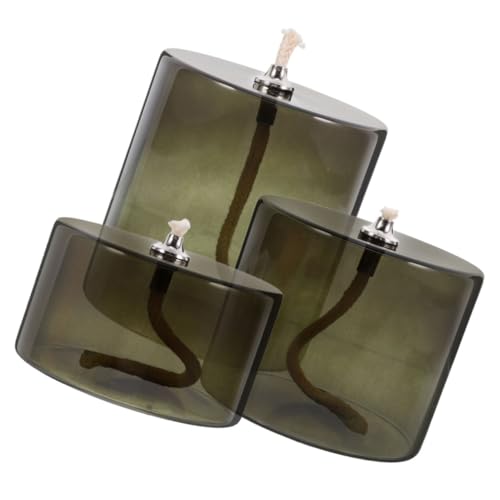 HAMPPLIES 3 Teiliger Kerzenhalter Aus Glas Für Den Innenbereich Öllampen Kerzenhalter Heimlampen Nachfüllbare Ölkerzenbehälter Mate Halter Paraffinlampe Regentropfenlampen von HAMPPLIES