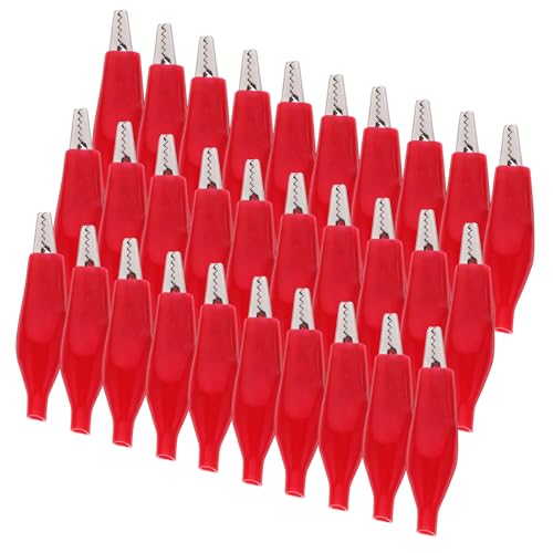 HAMPPLIES 30 Stück Teiliges Große Krokodilklemmen mit PVC Isolierung Robuste Elektrische Alligator Clips für Kabeltests Vielseitige Batterieprüf und Messklemmen Kompakt Bruchfest Hohe von HAMPPLIES