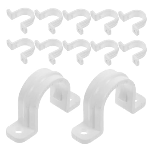 HAMPPLIES 30 Stück Teiliges PVC Rohrklemmen U förmige Schlauchschellen aus Robustem Material Zwei Befestigung für Stabile Rohrhalterung und Zuverlässigen Halt Rohrclips für Langlebige von HAMPPLIES