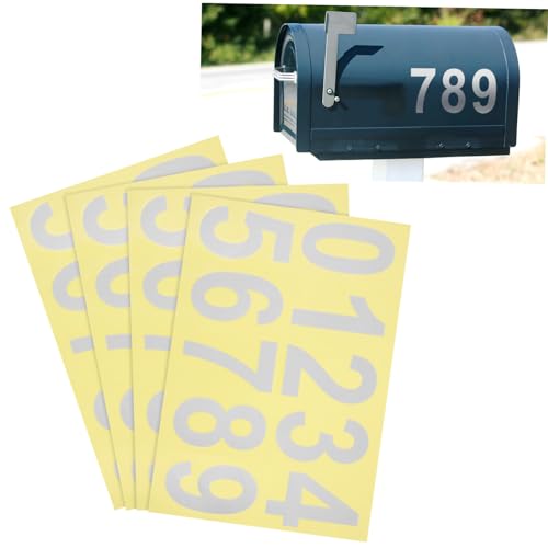 HAMPPLIES 4 Blätter Reflektierende Hausnummern Aufkleber Bögen Wetterfest PVC Große Sichtbare Nummern Für Briefkasten Adresse Außenbereich HAMPPLIES 4 Blätter Reflektierende Hausnummern Aufkleber Bögen Wetterfest PVC Große Sichtbare Nummern Für Briefkasten Adresse Außenbereich von HAMPPLIES