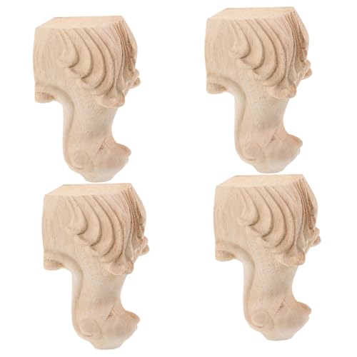 HAMPPLIES 4 Stck Vintage Möbelfüße aus Holz Teiliges mit Geprägtem Europäischem Design Dekorative Sofa und Tischbeine rutschfest Kratzschützend und Geräuscharm für Schrank und Couchtisch HAMPPLIES 4 Stck Vintage Möbelfüße aus Holz Teiliges mit Geprägtem Europäischem Design Dekorative Sofa und Tischbeine rutschfest Kratzschützend und Geräuscharm für Schrank und Couchtisch von HAMPPLIES