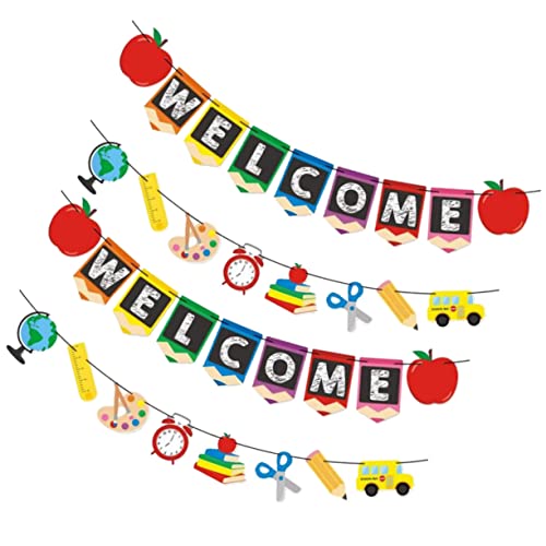 HAMPPLIES 4 Stück Back To School Banner Teiliges Buntes Welcome Banner und Klassenzimmer Dekoration Langlebiger für Wand Fenster Tür Farbintensiv Einfach Aufzuhängen HAMPPLIES 4 Stück Back To School Banner Teiliges Buntes Welcome Banner und Klassenzimmer Dekoration Langlebiger für Wand Fenster Tür Farbintensiv Einfach Aufzuhängen von HAMPPLIES