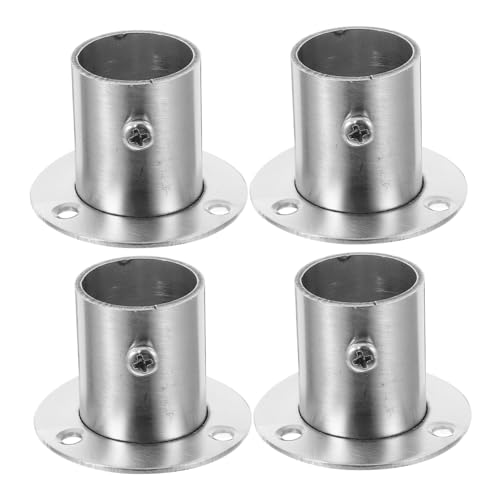 HAMPPLIES 4 Stück Edelstahl Kleiderstangenhalterung mit Schrauben und Stiften Verstellbarer Sockel für Garderobe und Deckenmontage Vielseitige Stangenflanschhalterung für Vorhänge und HAMPPLIES 4 Stück Edelstahl Kleiderstangenhalterung mit Schrauben und Stiften Verstellbarer Sockel für Garderobe und Deckenmontage Vielseitige Stangenflanschhalterung für Vorhänge und von HAMPPLIES