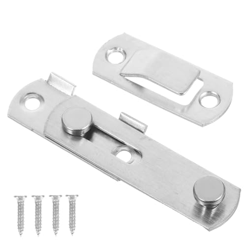 HAMPPLIES 4 Stück Edelstahl Türriegel Flacher Schieberiegel mit Diebstahlschutz Einfache Montage für Scheunen Garten Badezimmer Garagentüren Sicherer Türverschluss von HAMPPLIES