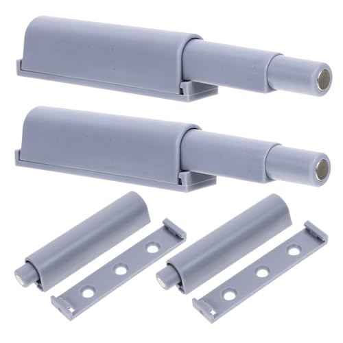 HAMPPLIES 4 Stück Magnetischer Push To Open Schrankverschluss Langlebiger Einstellbarer Drucktüröffner für Küchenschränke Selbstschließfunktion Einfache Montage Glatte Oberfläche Weiß von HAMPPLIES