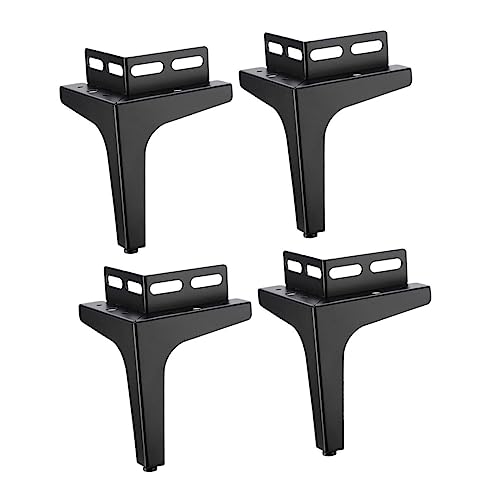 HAMPPLIES 4 Stück Metallmöbelfüße Schwarz Stabile Feuchtigkeitsresistente Möbelbeine für Sofa Schrank Couchtisch Tv Möbel Praktische Erhöhung Einfache Reinigung Universeller Möbelunterbau von HAMPPLIES