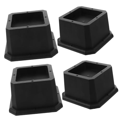 HAMPPLIES 4 Stück Möbel Riser Teilig rutschfeste Erhöhung für Betten und Tische Stabil Höhe für Boden und Möbelschutz Langlebig und Praktisch von HAMPPLIES