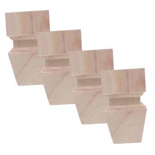HAMPPLIES 4 Stück Möbelbeine aus Massivem Holz Hohe Tisch und Sofabeine Stabile Vielseitige Möbelbeine als Ersatz für Bett Couch und Schrank Robuste Holzmöbelfüße für Verschiedene von HAMPPLIES