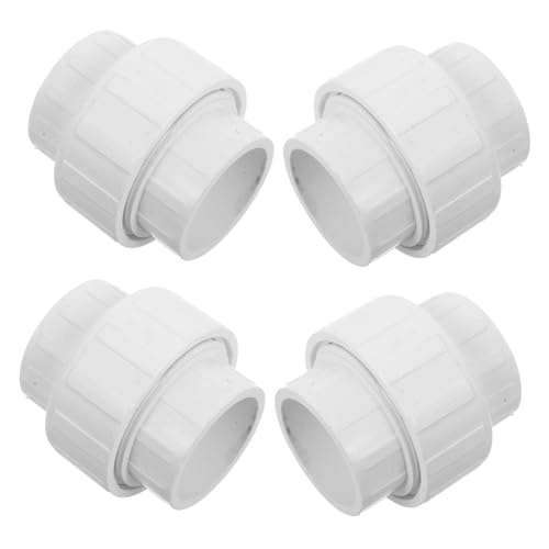 HAMPPLIES 4 Stück PVC Gewindekupplung Weiß Langlebige PVC Rohrverbindung mit Präziser Abdichtung Installieren Dank Gewindedesign Vielseitig Einsetzbar für Bewässerung und Wasserversorgung von HAMPPLIES