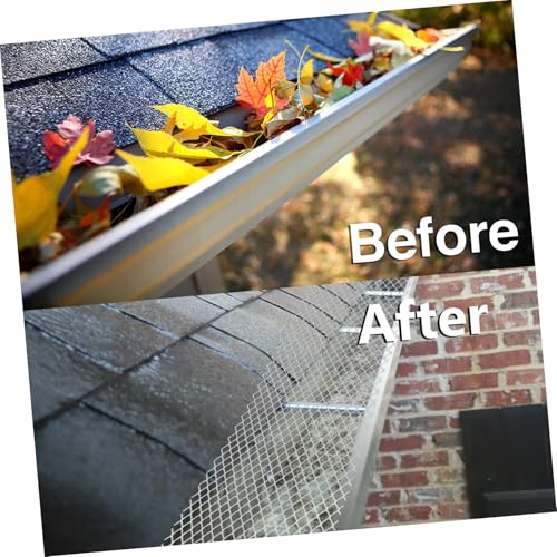 HAMPPLIES 4 Stück Teiliges Aluminium Dachrinnenfilter Stabiler Laubschutz Verhindert Verstopfungen Schmutz Erweiterbar für Dachrinnen Balkone Gärten Installieren von HAMPPLIES