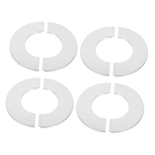 HAMPPLIES 4 Stück Teiliges Edelstahl Rohrabdeckplatten mit Selbstklebender Rückseite Rundes Design Rostfrei Korrosionsbeständig Dekorative Abdeckung für Heizungs Wasser Gasrohre Einfache von HAMPPLIES