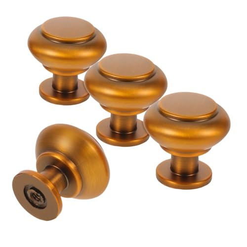 HAMPPLIES 4 Stück Teiliges Goldfarbener Möbelgriffe für Kleiderschränke Einzelbohrung Ergonomisch Geformt Einfach zu Montieren Stilvolle Vintage-schrankgriffe für Türen von HAMPPLIES
