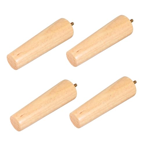 HAMPPLIES 4 Stück Teiliges Massive Holz Möbelfüße Nordischer Stil Kegelförmig Langlebig und Verschleißfest Geeignet als Ersatz für Sofa Tisch Schrank Einfache Montage mit Bodenschutz für von HAMPPLIES