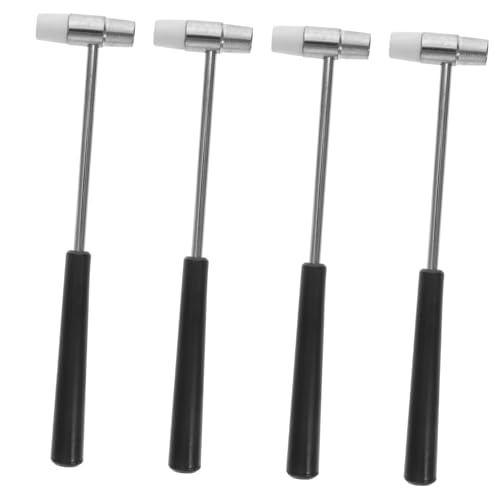 HAMPPLIES 4 Stück Teiliges Mini Hammer mit Doppelseitigem Weich fest Mallet Kleiner Gummihammer aus Stahl und Abs Vielseitig für Holzarbeiten Instrumenten Uhrenreparatur Kompakt und von HAMPPLIES