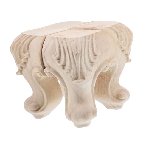 HAMPPLIES 4 Stück Teiliges Möbelbeine mit Eleganten Schnitzereien Stabile Sofafüße Robuste Tischbeine für Couch Kommode Bücherschrank Vielseitig Einsetzbar von HAMPPLIES