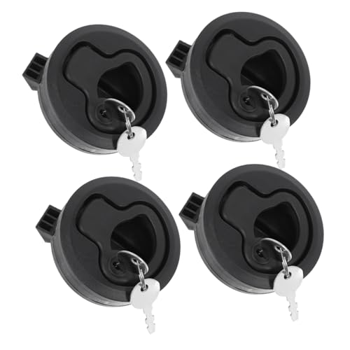 HAMPPLIES 4 Stück Teiliges Rundes Bündiges Zuggriff Schloss für Bootsluken Stabile Kunststoff Latch Verriegelung Marinegeeignet Vielseitig für Wohnmobil Werkzeugkasten Schranktüren Schwarz HAMPPLIES 4 Stück Teiliges Rundes Bündiges Zuggriff Schloss für Bootsluken Stabile Kunststoff Latch Verriegelung Marinegeeignet Vielseitig für Wohnmobil Werkzeugkasten Schranktüren Schwarz von HAMPPLIES