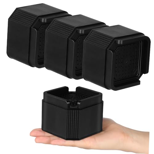 HAMPPLIES 4 Stück Teiliges Verstellbares Möbelerhöhung Schwarz Stapelbare Möbel-adapter für Sofa Bett Tisch und Stuhl Robuste und Rutschfeste Möbelheber zur Individuellen Höheneinstellung HAMPPLIES 4 Stück Teiliges Verstellbares Möbelerhöhung Schwarz Stapelbare Möbel-adapter für Sofa Bett Tisch und Stuhl Robuste und Rutschfeste Möbelheber zur Individuellen Höheneinstellung von HAMPPLIES