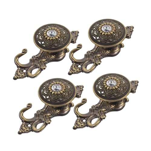 HAMPPLIES 4 Stück Vintage Teiliges Wandhaken aus Verschleißfestem Legierungsmaterial Antik Dekorativ für Gardinen Mäntel Hüte Taschen Rostfrei und Vielseitig für Wohnzimmer Schlafzimmer von HAMPPLIES