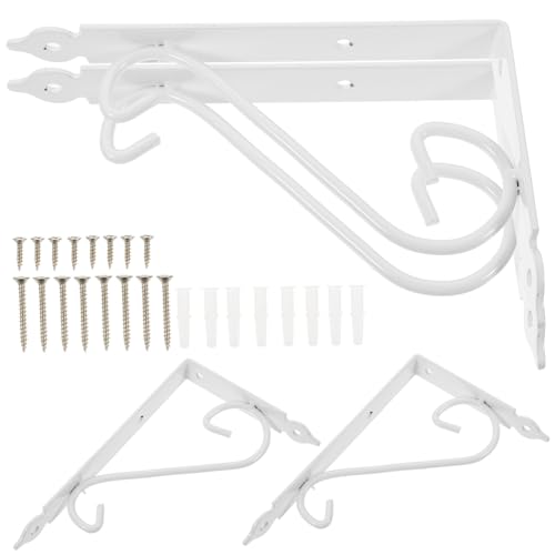 HAMPPLIES 4 Stück Weiße Regalträger aus Robustem Eisen mit Floralem Dreieck Design Stabile Wandhalterung für Buchregal Klapptafel Set Top Box Vintage Stil Schrauben zur Einfachen Montage HAMPPLIES 4 Stück Weiße Regalträger aus Robustem Eisen mit Floralem Dreieck Design Stabile Wandhalterung für Buchregal Klapptafel Set Top Box Vintage Stil Schrauben zur Einfachen Montage von HAMPPLIES