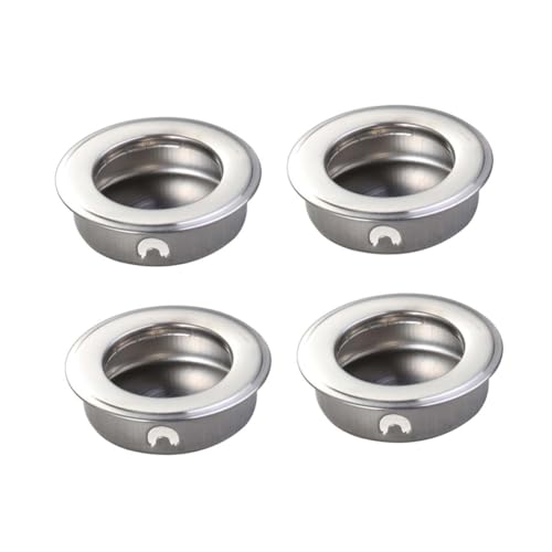 HAMPPLIES 4 Stücke Teiliges Edelstahl Rund Eingelassener Griff Muldenmuschel Schubladengriff Silberfarbig für Schranktüren Schiebetüren und Möbel HAMPPLIES 4 Stücke Teiliges Edelstahl Rund Eingelassener Griff Muldenmuschel Schubladengriff Silberfarbig für Schranktüren Schiebetüren und Möbel von HAMPPLIES