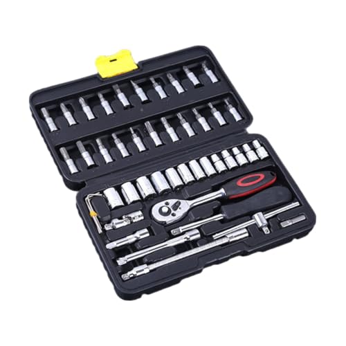 HAMPPLIES 46 Stück Teiliges Auto Reparaturset mit Ratschen Schraubenschlüssel Vanadium Stahl Werkzeugset für Tragbare Werkzeugkiste für Einfache Reparaturen Zufällige Farbe HAMPPLIES 46 Stück Teiliges Auto Reparaturset mit Ratschen Schraubenschlüssel Vanadium Stahl Werkzeugset für Tragbare Werkzeugkiste für Einfache Reparaturen Zufällige Farbe von HAMPPLIES